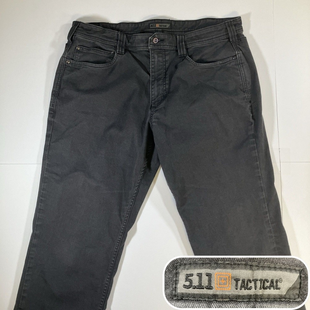 5.11 Tactical Jeans Mens 38x32 Faded‎ Black Stretch Denim Utility Pockets